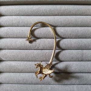 3D Pegasus Gold Tone Earring Cuff Wrap/J89